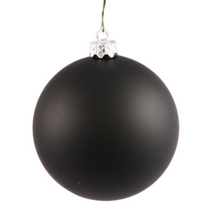  Vickerman N591017DMV 4" Black Matte Ball UV Drilled 6/Bag