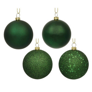  Vickerman N591024A 4" Emerald 4 Finish Ball Asst 12/Bx