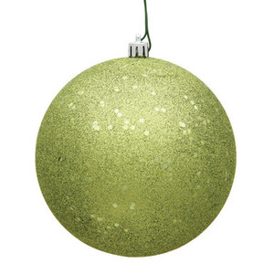  Vickerman N591073DQ 4" Lime Sequin Ball Drilled 6/Bag