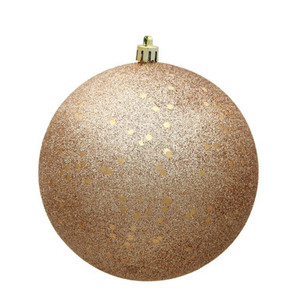  Vickerman N591080DQ 4" Cafe Latte Sequin Ball Drilled 6/Bag
