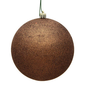  Vickerman N591276DG 4.75" Mocha Glitter Ball Drilled 4/Bag