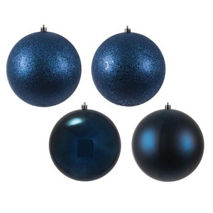 Vickerman N591531BX 6" Midnt Blue 4 Finish Ball Orn 4/Box
