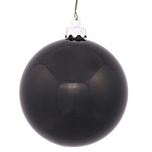 Vickerman N592017DSV 8" Black Shiny Ball UV Drilled Cap