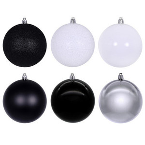 Vickerman N220552 3" Black White Silver Orn Asst 24/box