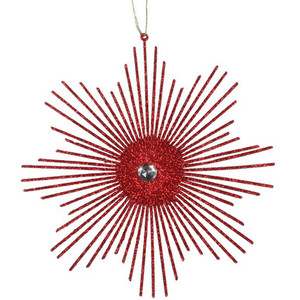 Vickerman M184503 6.5" Red Glitt Snowflake Burst 6/Bag