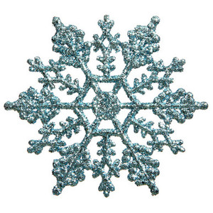 Vickerman M101632 8" Baby Blue Glitter Snowflake 12/Pvc Bx