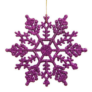  Vickerman M101606 8" Purple Glitter Snowflake 12/Pvc Box
