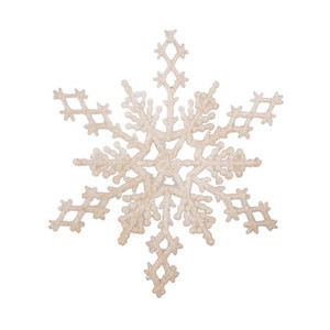  Vickerman M101651 8" Ivory Glitter Snowflake 12/Pvc Box