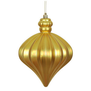  Vickerman N175808D 6" Gold Matte Onion Drop 4/Bg