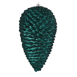  Vickerman N187262D 7" Sea Blue Matte Glitter Pinecone 4/Bag