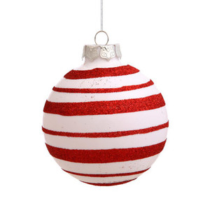 Vickerman N100712 3" Candy Cane Stripe Ball Orn 4/Box