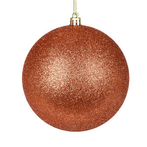  Vickerman N590871DG 3" Coral Glitter Ball Drilled 12/Bag
