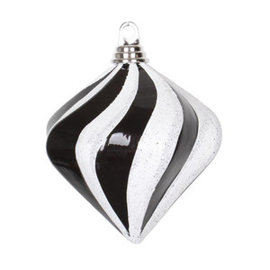 Vickerman M133277 6" Black-White Candy Glit Swirl Diamond