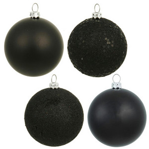 Vickerman N592017DA 8" Black 4 Finish Ball Asst Drilled 4/Bg