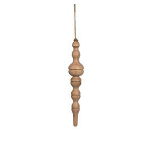  Vickerman JE222317 15" Lt Nat Turned Wood Finial Ornt 2/Bag