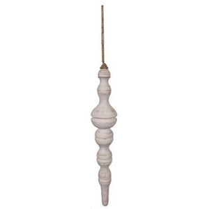Vickerman JE222318 - Whitewash Finial Ornament