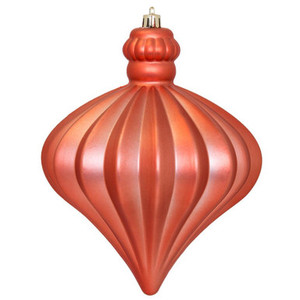  Vickerman N175871D 6" Coral Matte Onion Drop 4/Bg