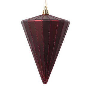 Vickerman MT224365 6" Matte Burgundy Cone Ornament 3/bag