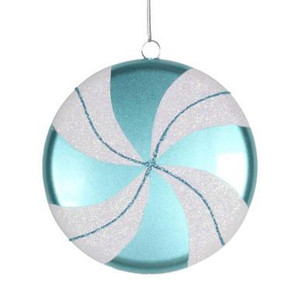 Vickerman M153312 - Teal White Candy Ornament
