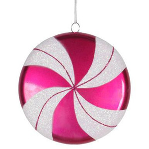  Vickerman M153309 - Cerise White Candy Ornament 