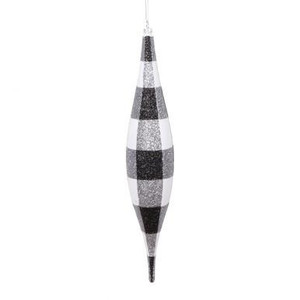  Vickerman MT2212930 - Black White Drop Ornament 