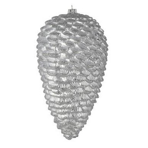  Vickerman N187307D - Silver Pinecone Ornament 