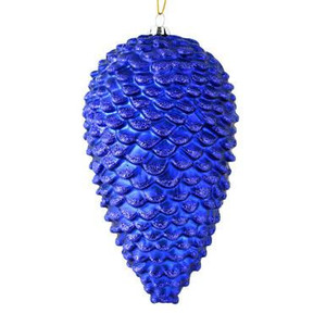 Vickerman N187322D - 10 Inch Cobalt Blue Matte Glitter Pinecone Ornament - 2 Pack