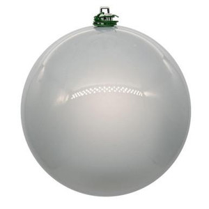 Vickerman N591207DPV - 4.75 Inch Silver Pearl Ball Ornament - Outdoor/Indoor  - 4 Pack