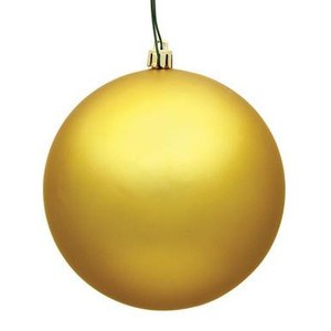  Vickerman N592037DMV - 8 inch Honey Gold Ball Ornament 