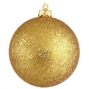  Vickerman N592030DQ - 8 inch Antique Gold Ball Ornament 