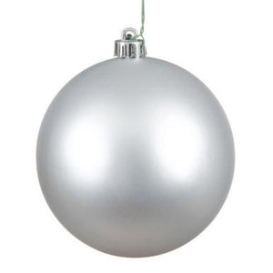 Vickerman N591507DMV - 6 inch Silver Ball Ornament - 4 pack