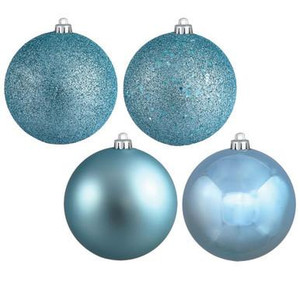  Vickerman N590832A - 3 inch Baby Blue Ball Ornament - 16 Pack 