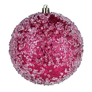 Vickerman N190270D - 4.75 inch Fuchsia Ball Ornament - 4 Pack