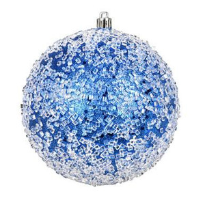 Vickerman N190202D - 4.75 inch Blue Ball Ornament - 4 Pack