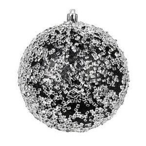 Vickerman N190117D - 4 inch Black Ball Ornament - 6 Pack