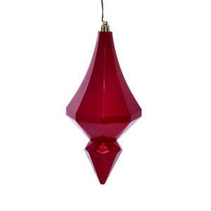 Vickerman MC191003D 8" Red Candy Diamond Finial 2/Bag