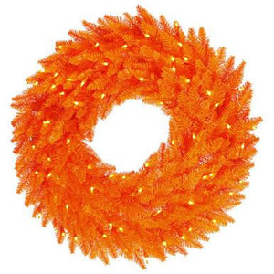 Vickerman 30" Orange Fir Artificial Wreath with LED Lights - Vickerman K162431LED