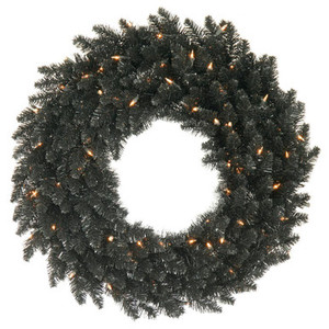  Vickerman K161849LED 48" Black Fir Wreath DuraL LED 150WW