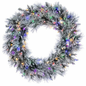  Vickerman G225738LED 36" Flocked Jackson Wreath DuraLit 100MU
