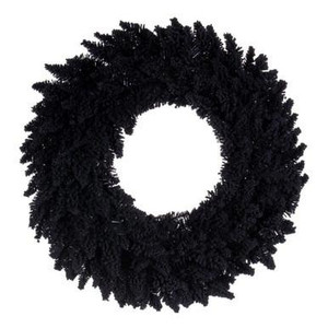 Vickerman 24" Black Artificial Wreath - Vickerman K221724