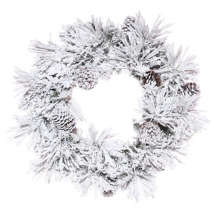  Vickerman K171236 36" Flocked Atka Pine Wreath 156T