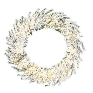 Vickerman 30" White Artificial Wreath with LED Lights - Vickerman K226231LED