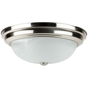 Sunlite 87778-SU – 15" Flush Mount Dome Ceiling Light – Brushed Nickel