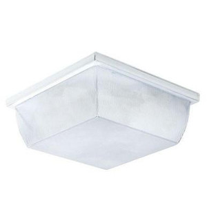 LBS Lighting Outdoor Square Canopy Light – 2 x E26 Medium Base – Clear Prismatic Lens 