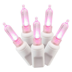 Vickerman X6W7510 25ft 50-LED Italian Pink Christmas Light String