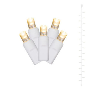 X13W521 Vickerman - 7 ft 25-Light Outdoor Warm White LED Wide Angle Christmas Light String - White Wire