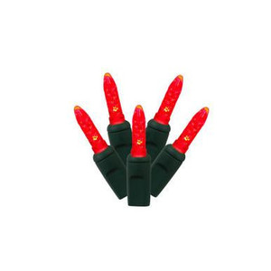 X4G5703PBG Vickerman - 24 ft 70-Light Outdoor Red LED M5 Christmas Light String - Green Wire
