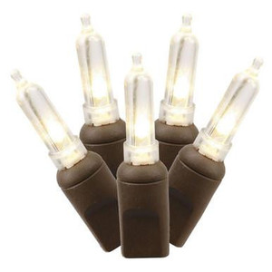  Vickerman X6B7501 - Warm White LED 25 ft Mini Christmas Lights - Brown Wire 