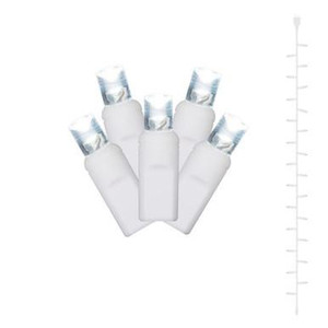 X13W529 Vickerman - 7 ft 25-Light Outdoor Pure White LED Wide Angle Christmas Light String - White Wire