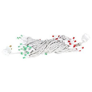 X6W6523 Vickerman - 25 ft 50-Light Outdoor Red Green LED Wide Angle Christmas Light String - White Wire